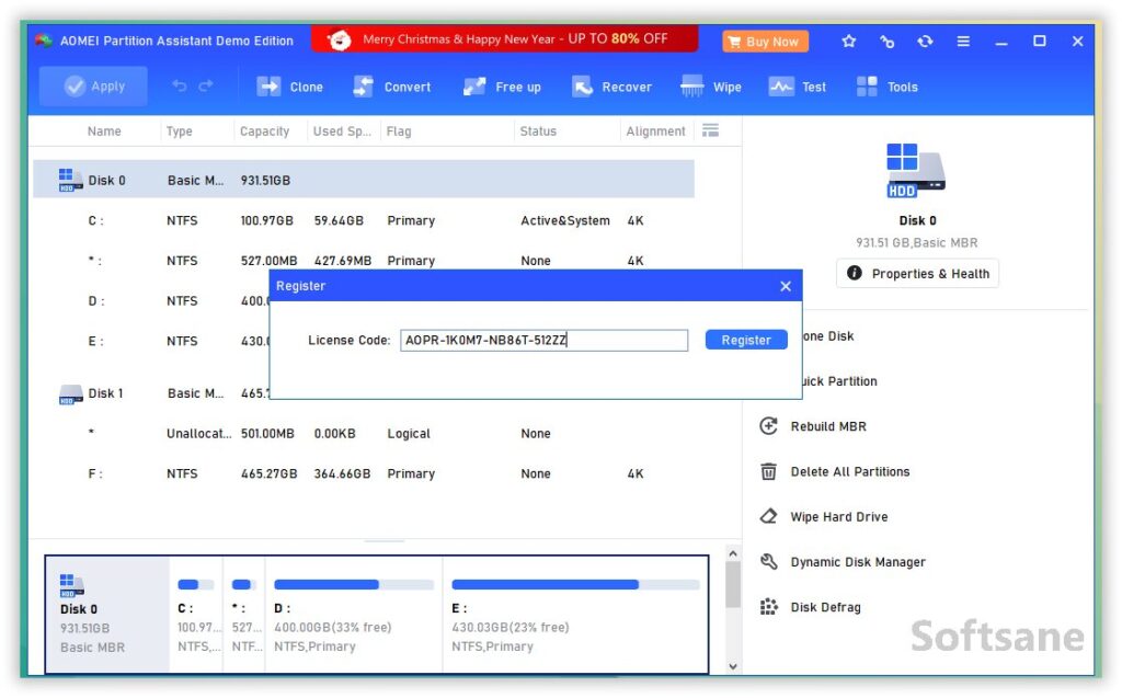 aomei partition assistant activation key